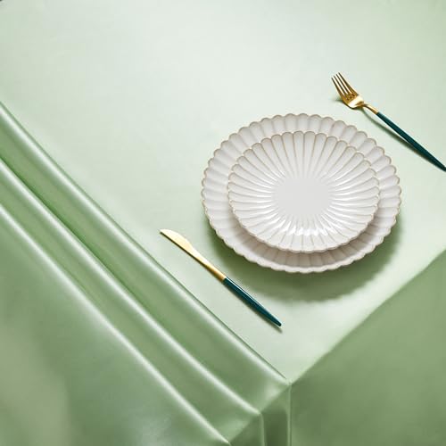Rectangular Satin Table Cover 60x84 Inches - Sage Green Set of 6