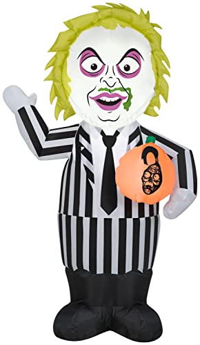 3.5 Ft Lighted Halloween Inflatable Beetlejuice Yard Decoration Outdoor Decor