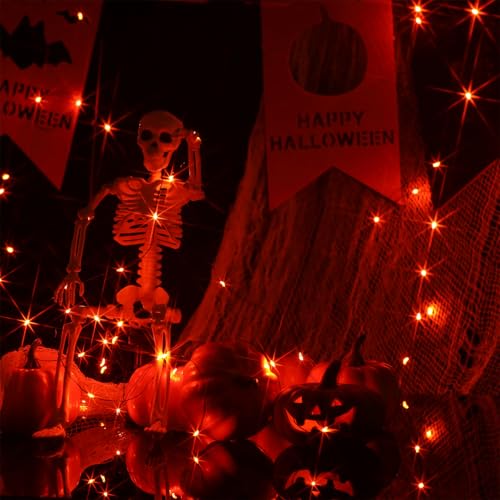 USB Plug-in Fairy Lights 33ft Orange LED String Lights 8 Modes for Halloween & Holiday Decor - 2 Pack