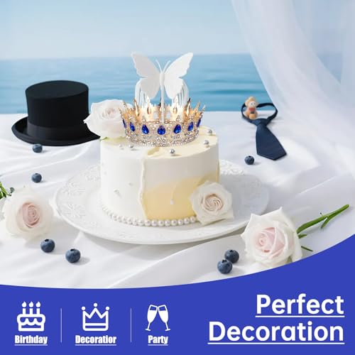 Women’s Queen Tiara Crown for Weddings Birthday Party Decorations Blue