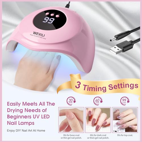 Pink UV LED Nail Lamp 72W for Gel Polish with 24 Beads & Auto Sensor