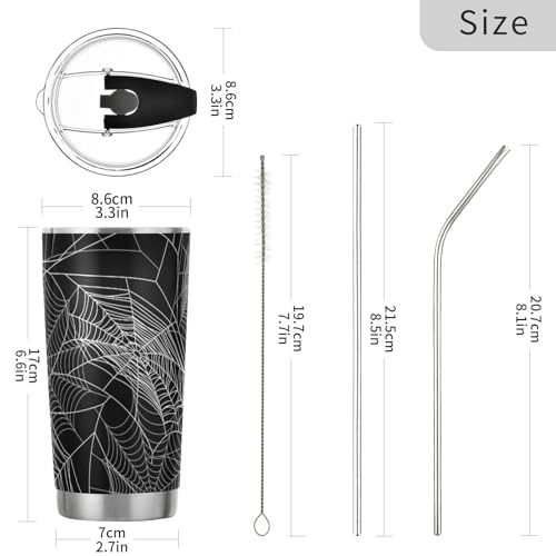 Halloween Spider Web Insulated Coffee Tumbler with Straw - 20oz - Multi-008