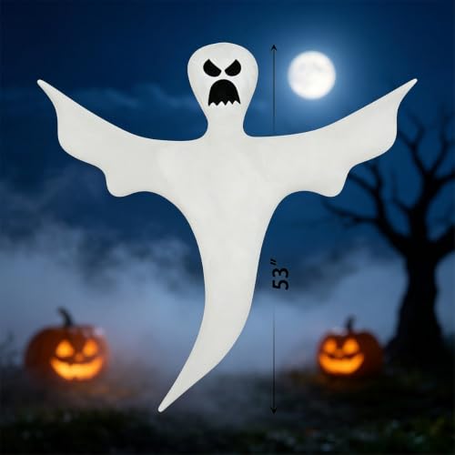 Halloween Hanging Ghost Decorations 2 Pack - Bendable Outdoor Yard Tree Wraps