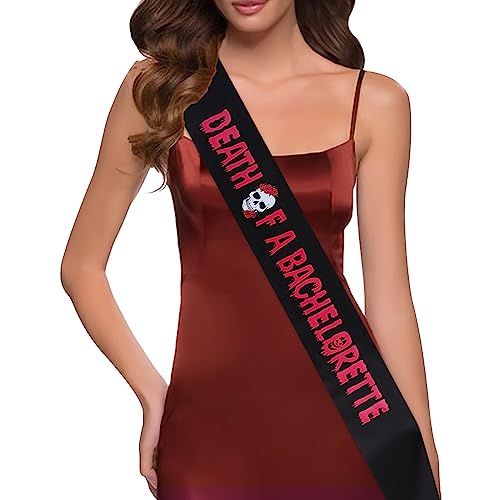 Gothic Bachelorette Sash with Halloween Elements - Death of A Bachelorette