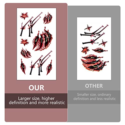 Halloween Scar Temporary Tattoos 154pcs Waterproof Fake Wounds & Vampire Bites