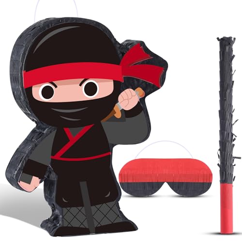 Halloween Ninja Piñata with Bat & Blindfold Mini Party Toy
