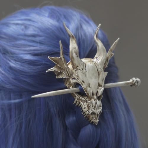 Gothic Dragon Skull Hair Stick - Halloween Cosplay Bone Hairpin for Women