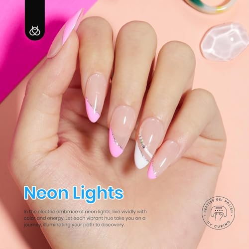 Neon Gel Nail Polish Set - 6 Bright Summer Colors - Creme | Neon Light