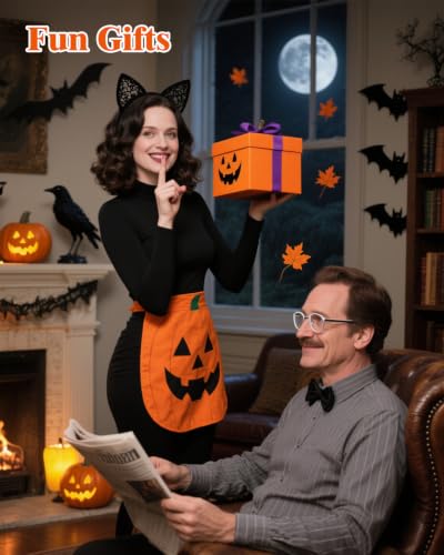 Halloween Pumpkin Resin Statues - Funny Flipping Off Finger Decorations