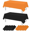 Rectangle Halloween Tablecloth 12Pcs Orange Black 54x108 Inches - Party Table Covers