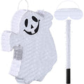 Halloween Ghost Piñata Set with Stick and Blindfold - Party Game Decoration