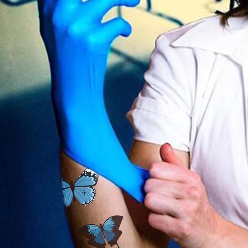 Blue Butterfly Temporary Tattoos Set - 6 Sheets for Halloween Nurse Costume & Cosplay