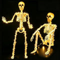 2 Pack 36-Inch Light Up Halloween Skeletons Full Body Posable Decor - Waterproof & Movable Joints