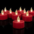 LED Flameless Tea Lights Battery Operated 100 Pack Red - Safe Romantic Decor