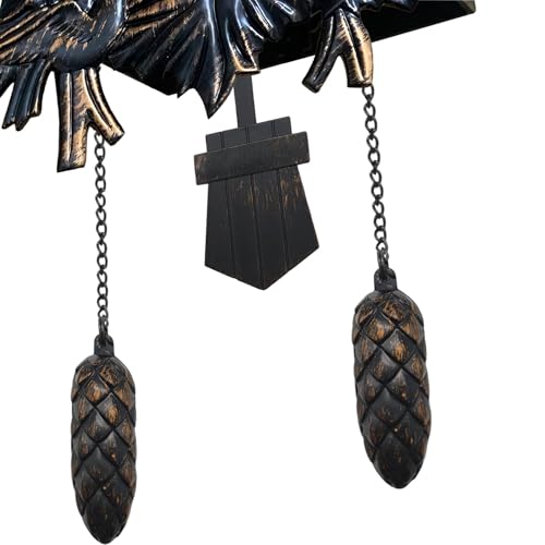 Black Cuckoo Wall Clock - Classic Bird Pendulum Home Decor - One Size
