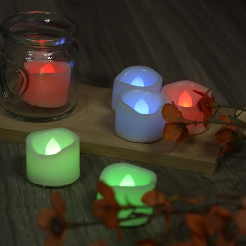 Color Changing Flameless Votive Candles Tea Lights 12 Pack - Battery Operated
