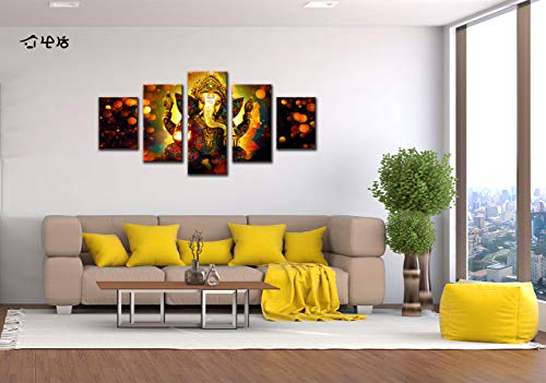 Large Lord Ganesha Indian Wall Decor - 60 x 32 Inches - Handcrafted Art