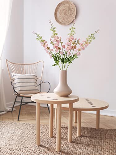 Pink Artificial Delphinium Flowers 34 Inch Tall Faux Silk Flower Stems for Home Wedding Decor - Set of 4