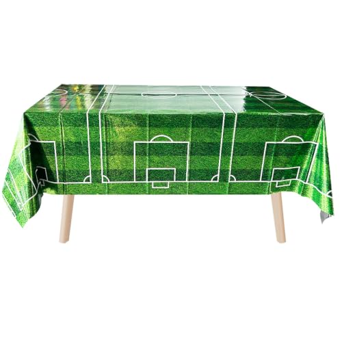Soccer Tablecloths 3-Pack Waterproof Plastic Football Field Party Decorations