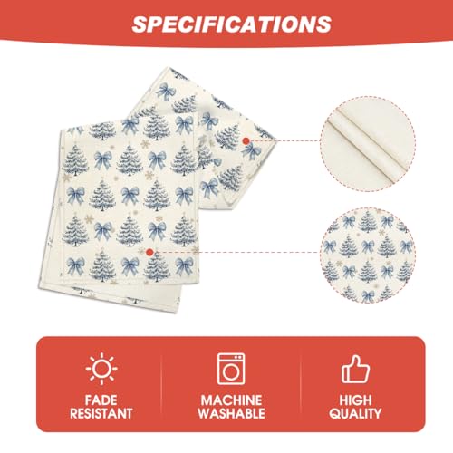 Christmas Table Runner 13x108 Inch Snowflakes Bowknot Seasonal Decor for Home & Kitchen