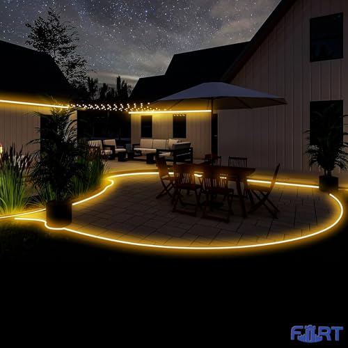 Warm White LED Neon Rope Lights 32.8ft Waterproof Connectable Strip for Indoor Outdoor Use
