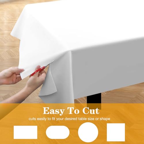 Rectangular Table Pad Protector 90x54 Inches Waterproof Heat-Resistant Vinyl with Flannel Backing