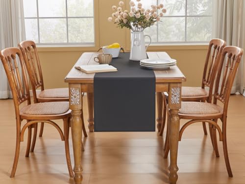 Black Table Runner 16x71 Inches Waterproof Summer Autumn Kitchen Decor