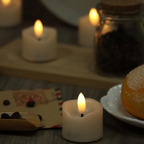 Set of 12 Flameless LED Votive Candles Battery Operated Flickering Lights for Weddings & Holidays