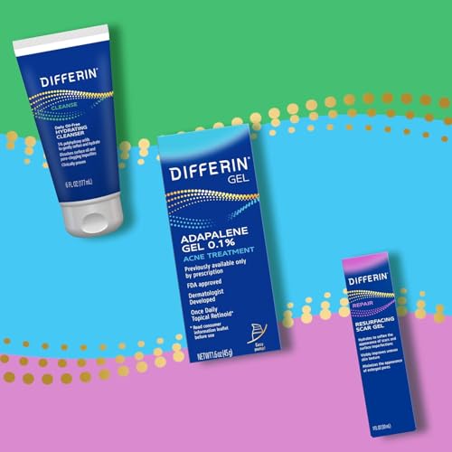Differin Gel Acne Scar Spot Treatment for Face, Resurfacing Scar Gel, Gentle Skin Care for Acne Prone Sensitive Skin, 1 Oz (Packaging May Vary)
