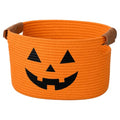 Halloween Pumpkin Cotton Rope Basket with Handles - Fall Decor & Gift Storage - Pumpkin