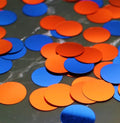 Orange Blue Confetti - 1 Inch Circular Metallic Sequin for Party Decorations - Set of 60g - Variation: Orange Blue