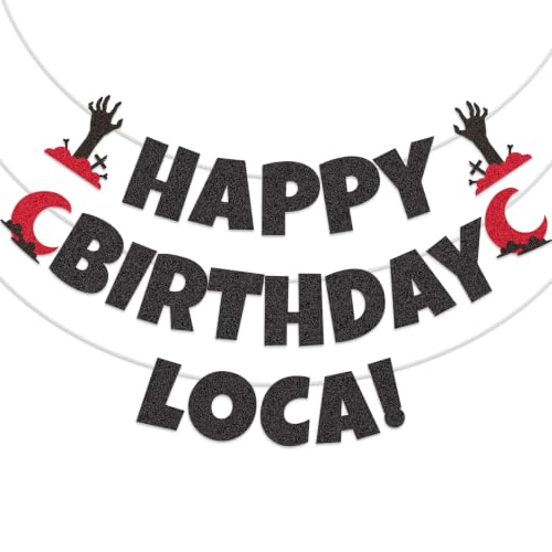 Black Glitter Vampire Birthday Banner - Funny Milestone Party Decor