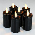 6 Pack Flameless Votive Candles with Timer - Black, Battery Operated, 1.5 x 3.5 Inches - Safety & Realistic Flicker
