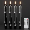 Halloween Flameless Taper Candles with Spider Decals - Remote & Timer - Black, Variation 3-Spider