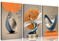 Yellow Gold 3-Piece Modern Abstract Canvas Wall Art Set - 12x16in