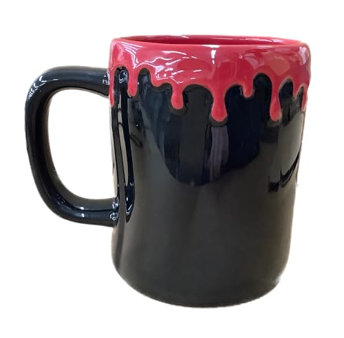 Halloween Bite Me Coffee Mug - Black with Red Drip & Blood Effect, 14 oz - Variation of THIS listing