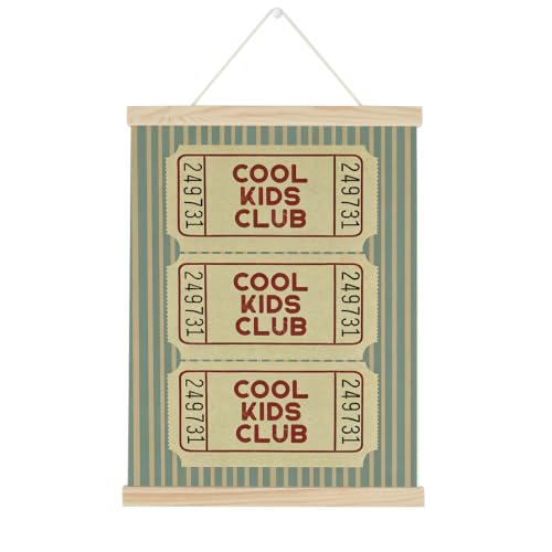 Kids Playroom Decor Banner - Retro Ticket Design with Stamp Variation