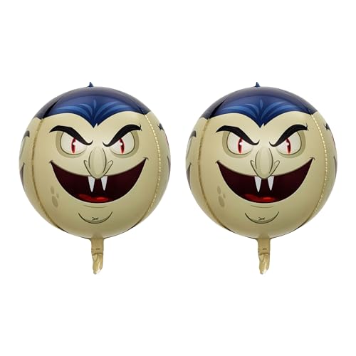Halloween 4D Vampire Head Foil Balloons - Spooky Party Decorations, 2 Pack