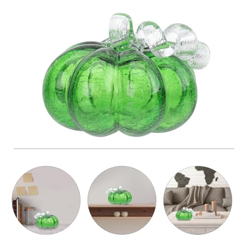 Hand-Blown Glass Pumpkin Figurine for Fall Thanksgiving Halloween Decor