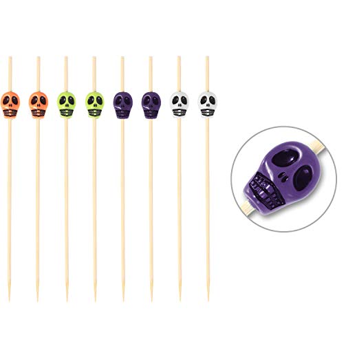 Halloween Skull Toothpicks Dark Skull 200 Pcs Cocktail Picks for Appetizers