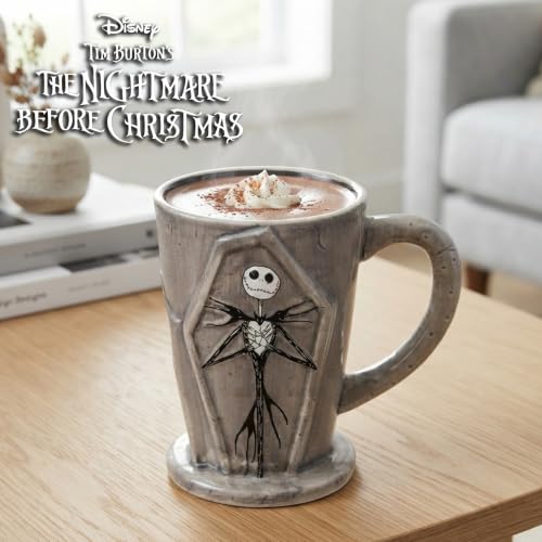 Nightmare Before Christmas 3D Tombstone Mug - 20oz Jack Skellington Ceramic Drinkware