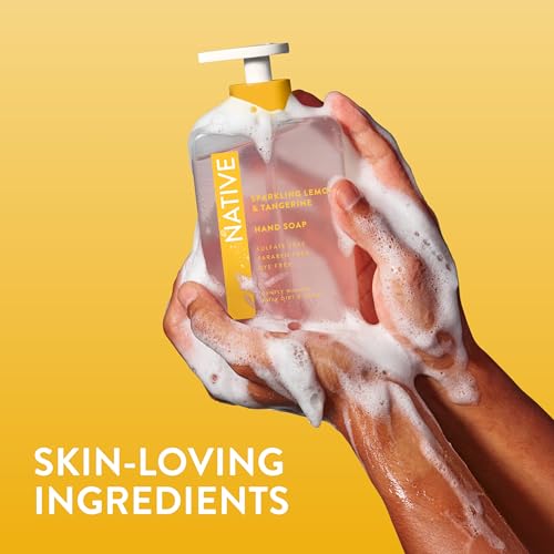 Native Liquid Hand Soap - Sparkling Lemon & Tangerine, 13 oz Bottle, Non-Drying & Plant-Based