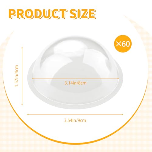 Clear Plastic Half Ball Candy Dome - 60 Pieces for Crafts & Decorations