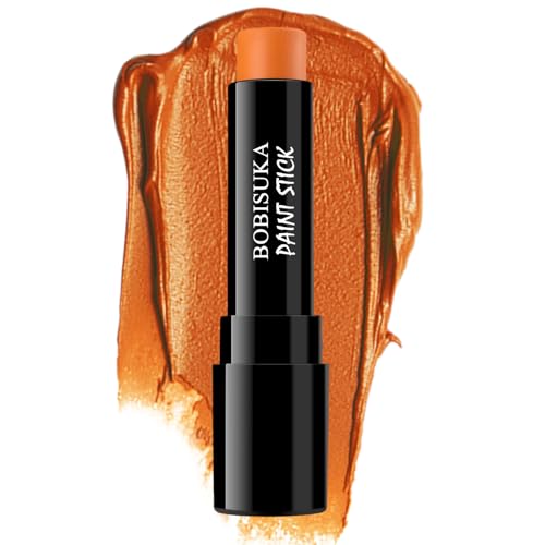Orange Face Paint Stick - Creamy, Blendable, Sweatproof for Halloween & Cosplay - Tiger, Pumpkin, Fire Makeup