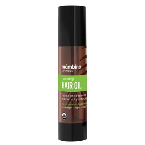 Mambino Organics Hydrating Elixir Hair Oil - Lightweight Rosemary & Castor Oil Blend for Smooth, Shiny Hair | 2 fl oz