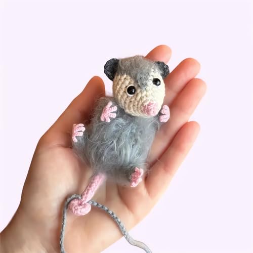 3PCS Opossum Car Charm Set - Swinging Rearview Mirror Decorations, Cute Aesthetic Car Accessories