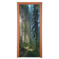 Natural Forest Door Cover Decoration 32 x 79 Inch - Festive Porch Decor