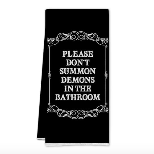 Gothic Witchy Hand Towels - Spooky Bathroom Decor 16x24 Inch