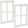 Rustic White Window Frame Wall Decor - 18x22 Inch 2 Pack, Weathered White