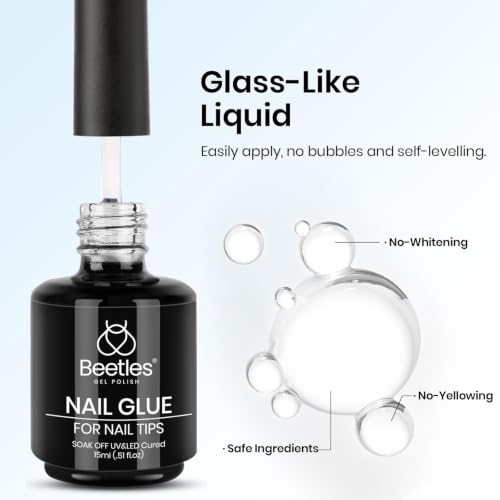 Beetles 15ml Gel Nail Glue 9-in-1 for Acrylic Nails Tips - B-Clear-1